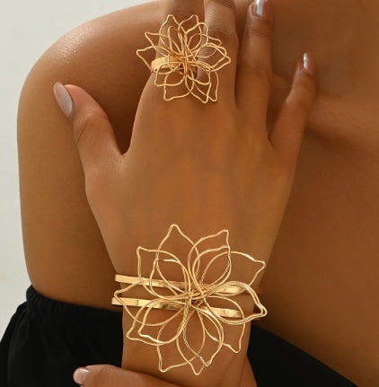 The Lattice Bloom Set - Bracelet & Ring Duo