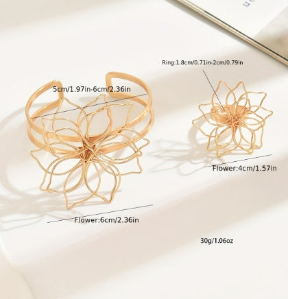 The Lattice Bloom Set - Bracelet & Ring Duo
