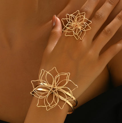 The Lattice Bloom Set - Bracelet & Ring Duo