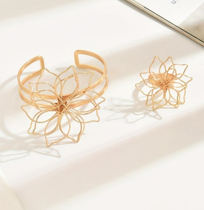 The Lattice Bloom Set - Bracelet & Ring Duo
