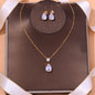 The Golden Tear Set - Necklace & Earrings Duo
